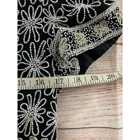 Pappell Boutique Women's Beaded Embellished 100% Silk Blouse - Medium - Picture 9 of 11
